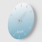 Het gepersonaliseerde blauw van de gradiënt ombre grote klok (Hoek)