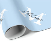 Het gepersonaliseerde blauwe verpakkende document cadeaupapier (Rol Hoek)