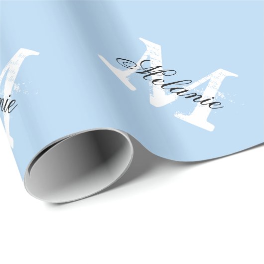 Het gepersonaliseerde blauwe verpakkende document cadeaupapier (Rol Hoek)