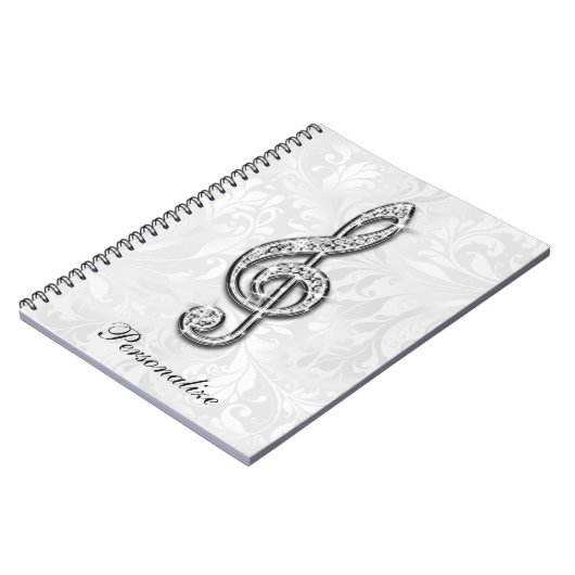 Het gepersonaliseerde BloemenDamast van de Nota Notitieboek (Linkerzijde)