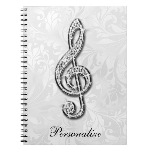 Het gepersonaliseerde BloemenDamast van de Nota Notitieboek (Voorkant)