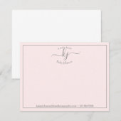 Het gepersonaliseerde Blush Roze Manuscript van he Bedankkaart (Voorkant / Achterkant)