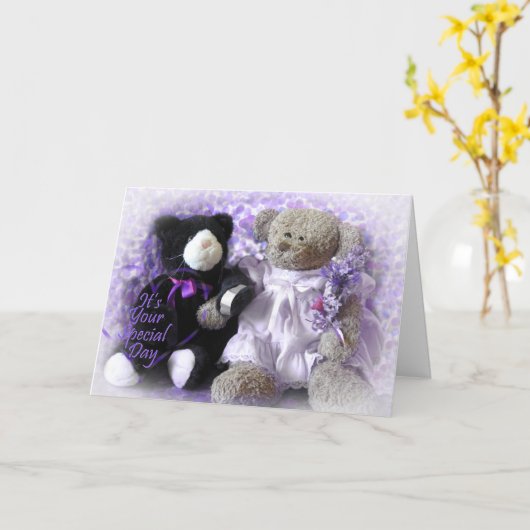 Het gepersonaliseerde Boeket van het Huwelijk van Kaart (Gele Bloem)