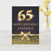 Het gepersonaliseerde Elegante 65ste Goud van de Kaart (Gele Bloem)