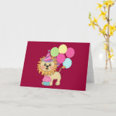 (Het gepersonaliseerde) Feestvarken van de leeuw Kaart (Gele Bloem)