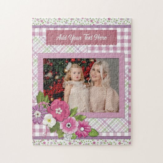 Het gepersonaliseerde fotolijstje met aangepaste t legpuzzel (Verticaal)