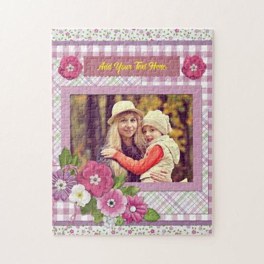 Het gepersonaliseerde fotolijstje met aangepaste t legpuzzel (Verticaal)