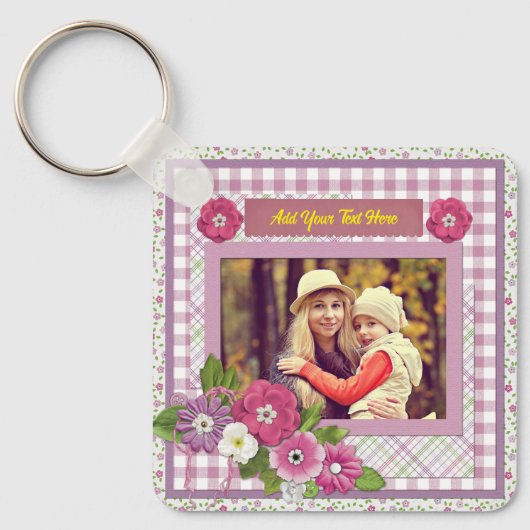 Het gepersonaliseerde fotolijstje met aangepaste t sleutelhanger (Voorkant)