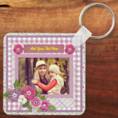 Het gepersonaliseerde fotolijstje met aangepaste t sleutelhanger (Achterkant)