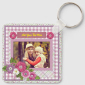 Het gepersonaliseerde fotolijstje met aangepaste t sleutelhanger (Achterkant)