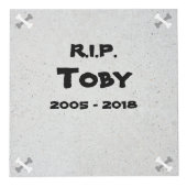 Het gepersonaliseerde Gedenkteken van de Hond Kubus (Voorkant)