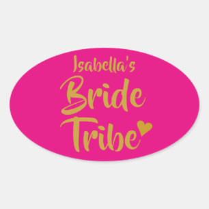 Het gepersonaliseerde Gouden Hart van de Stam van Ovale Sticker