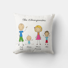 Het Gepersonaliseerde Hoofdkussen van de Familie Kussen