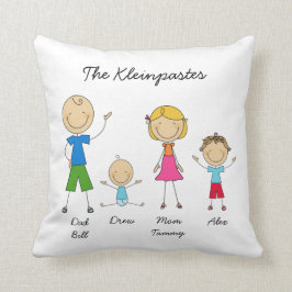 Het Gepersonaliseerde Hoofdkussen van de Familie Kussen