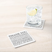 Het gepersonaliseerde Huwelijk dankt u Kartonnen Onderzetters (Insitu)