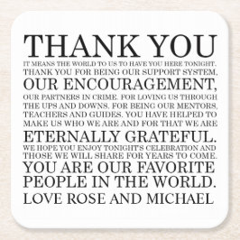 Het gepersonaliseerde Huwelijk dankt u Kartonnen Onderzetters