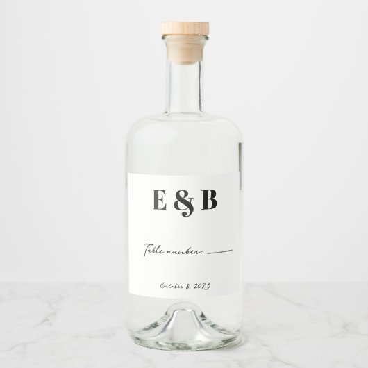 Het gepersonaliseerde Initiaal van de Weddenschap  Likeurfles Etiket (Voorkant)
