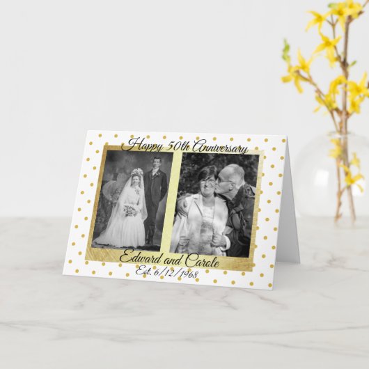 Het gepersonaliseerde Jubileum van de Foto's Kaart (Gele Bloem)