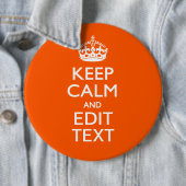 Het gepersonaliseerde KEEP CALM en geeft het Sinaa Ronde Button 6,0 Cm (In situ)