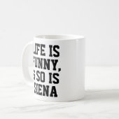 Het gepersonaliseerde Leven is Funny Humor Quote S Koffiemok (Voorkant links)