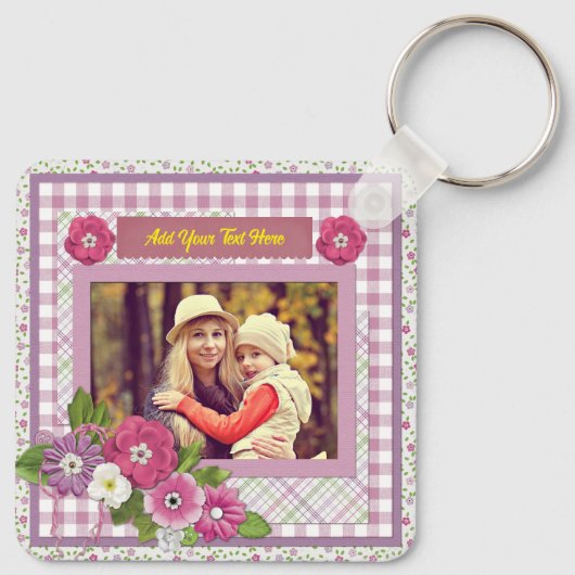 Het gepersonaliseerde Lijst van het Afbeelding met Sleutelhanger (Achterkant)