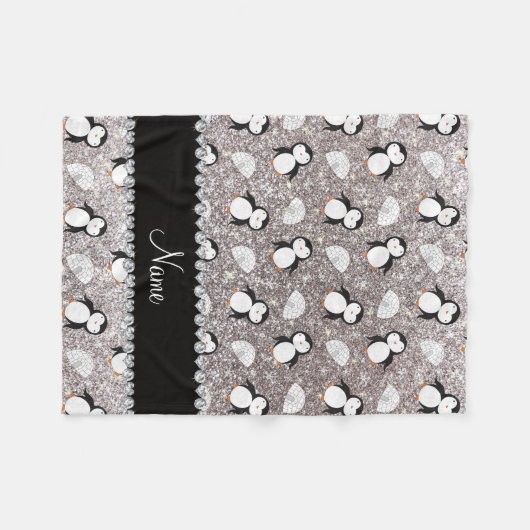 Het gepersonaliseerde naamzilver schittert fleece deken (Voorkant (Horizontaal))