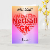 Het gepersonaliseerde Netball plaatst het Ontwerp Kaart (Gele Bloem)