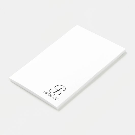 Het gepersonaliseerde Notitieblok van het Monogram Post-it® Notes (Schuin)