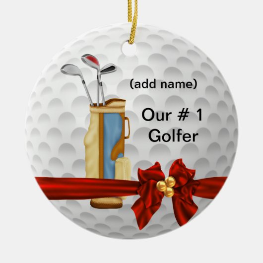 Het Gepersonaliseerde Ornament van KERSTMIS GOLF (Voorkant)