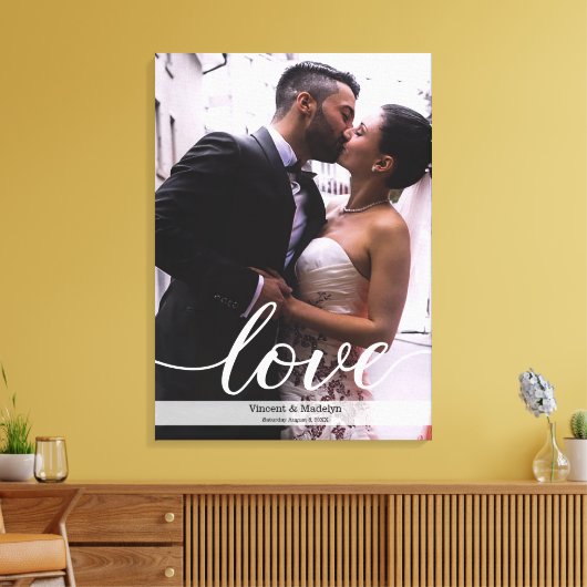 Het gepersonaliseerde Passen getrouwd Weddenschap Canvas Afdruk (Insitu (Woonkamer))