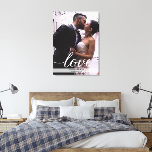 Het gepersonaliseerde Passen getrouwd Weddenschap Canvas Afdruk (Insitu (Slaapkamer))