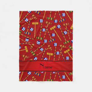 Het gepersonaliseerde patroon van het naam rode fleece deken