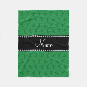 Het gepersonaliseerde patroon van naam groene fleece deken
