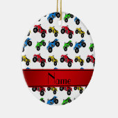 Het gepersonaliseerde patroon van naam witte atv keramisch ornament (Rechts)