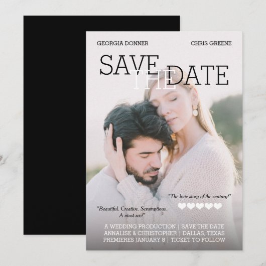 Het gepersonaliseerde Poster van de Film hoort spa Save The Date (Voorkant / Achterkant)