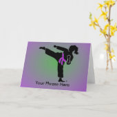 Het Gepersonaliseerde Silhouet van het Meisje, Kaart (Gele Bloem)