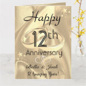 Het gepersonaliseerde Vintage Jubileum van het Kaart (Gele Bloem)