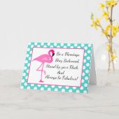 Het gepersonaliseerde Wenskaart van de Flamingo en Kaart (Gele Bloem)