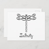 Het gepersonaliseerde zwarte ontwerp van de Libel Briefkaart (Voorkant / Achterkant)