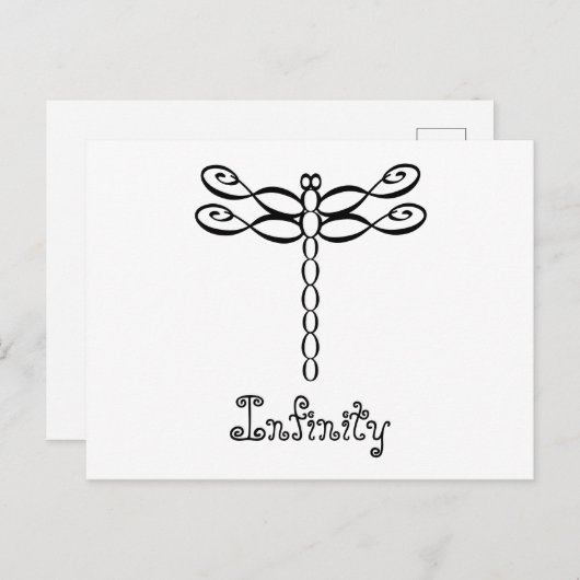 Het gepersonaliseerde zwarte ontwerp van de Libel Briefkaart (Voorkant / Achterkant)