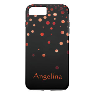 Het gepersonaliseerde Zwarte Rood schittert iPhone 8/7 Plus Hoesje