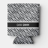 Het gepersonaliseerde, Zwarte & Witte Diagonale Blikjeskoeler (Voorkant)