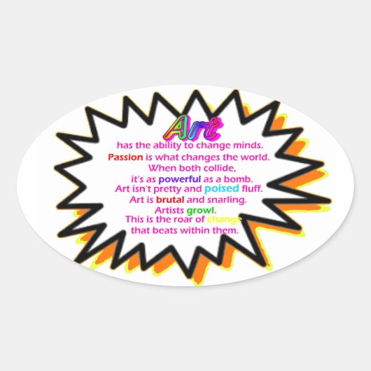 het geraas van de verandering ovale sticker (Voorkant)