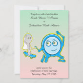 Het gerecht liep weg met de huwelijksuitnodiging kaart (Voorkant)