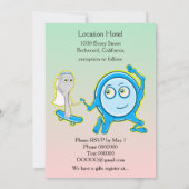 Het gerecht liep weg met de huwelijksuitnodiging kaart (Achterkant)