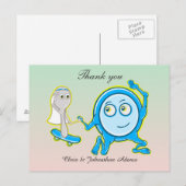 Het gerecht liep weg met de lepel bruiloft dank je briefkaart (Voorkant / Achterkant)