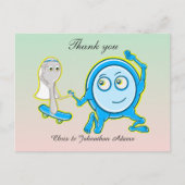 Het gerecht liep weg met de lepel bruiloft dank je briefkaart (Voorkant)