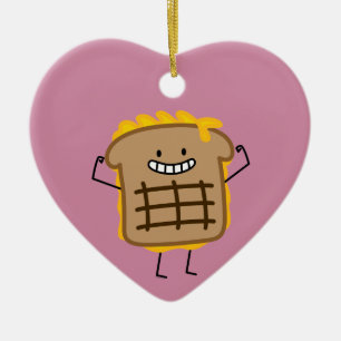 Het geroosterde Geroosterde Brood van de Sandwich Keramisch Ornament
