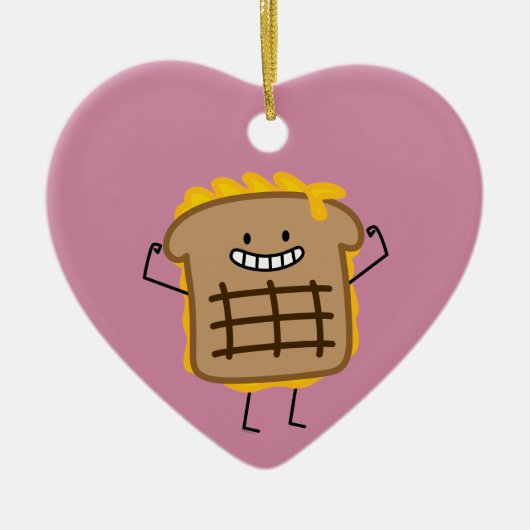Het geroosterde Geroosterde Brood van de Sandwich Keramisch Ornament (Voorkant)