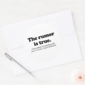 Het gerucht is waar ronde sticker (Envelop)